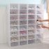 6Pcs Set Multifunction Unisex Transparent Storage Box with Cover for Shoes White