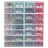 6Pcs Set Multifunction Unisex Transparent Storage Box with Cover for Shoes green