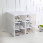 6Pcs/Set Multifunction Unisex Transparent Storage Box with Cover for Shoes White