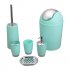6Pcs Set Trash Can Toilet Brush Liquid Dispenser Soap Box Cup Toothbrush Holder Set for Bathroom white