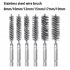 6Pcs Stainless Steel Bore Brush With 1 4  Hex Shank Twisted Wire Bore Cleaning Brushes Set For Rust Cleaning Tubes  8  10  12  15  17  19mm  6pcs