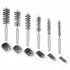6Pcs Stainless Steel Bore Brush With 1 4  Hex Shank Twisted Wire Bore Cleaning Brushes Set For Rust Cleaning Tubes  8  10  12  15  17  19mm  6pcs