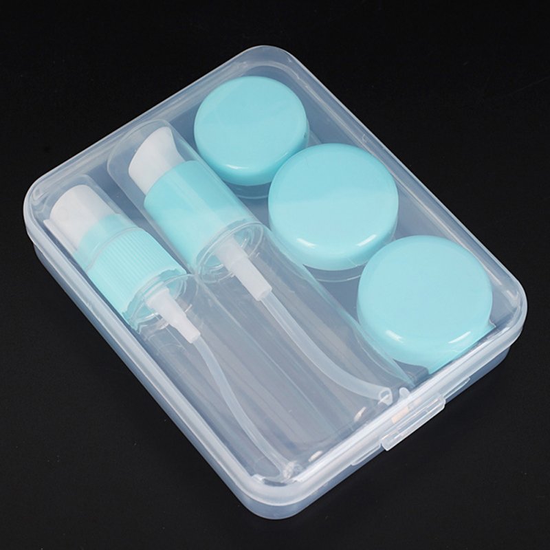 6Pcs/box Travel Refillable Bottles Plastic Spray Cosmetic Container Makeup Box Lake blue