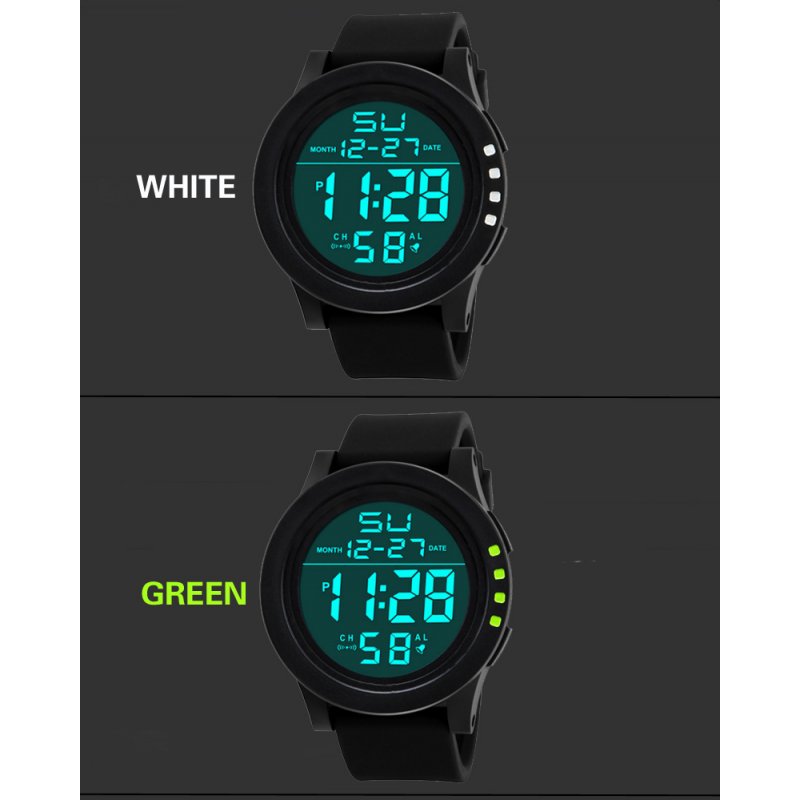 Men Business Electronic Watch Classic Fashion Dual Display Sports Wrist Watch Green
