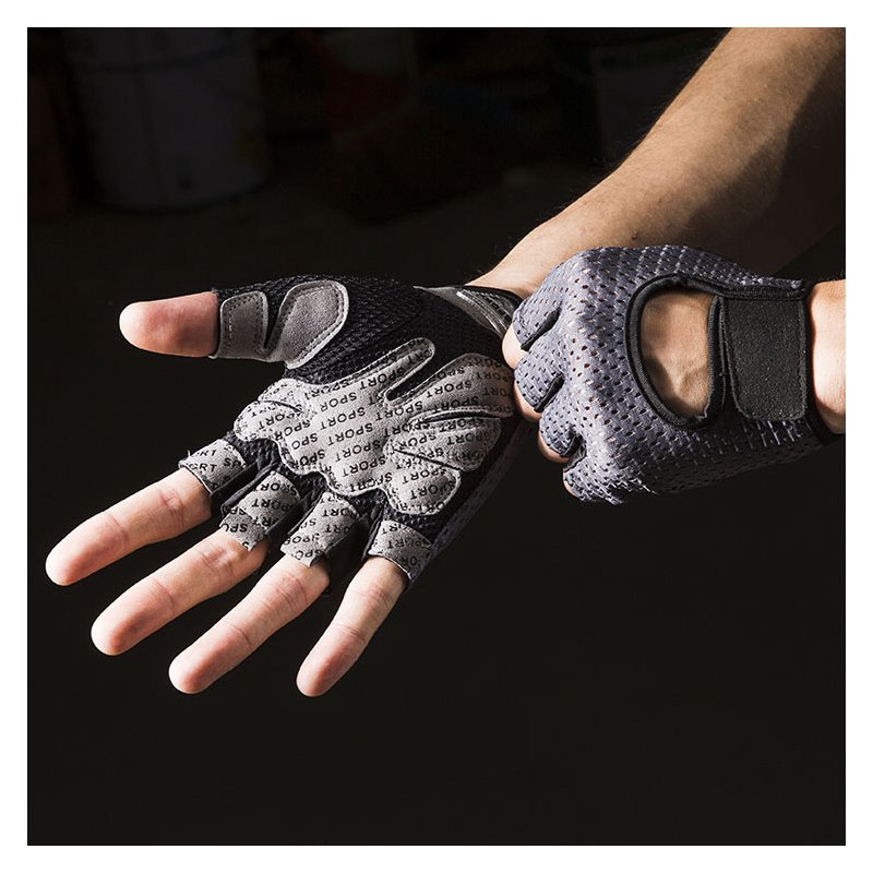 Fitness Half Finger Gloves For Men Women Mesh Breathable Thin Sports Gloves For Gym Sports Cycling black XL