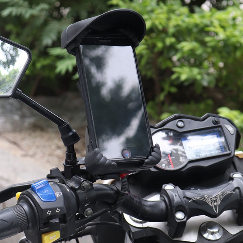Motorcycle Phone Holder Sun Shade 360-degree Rotation Phone Clip Gps Navigation Stand Shockproof Bracket 