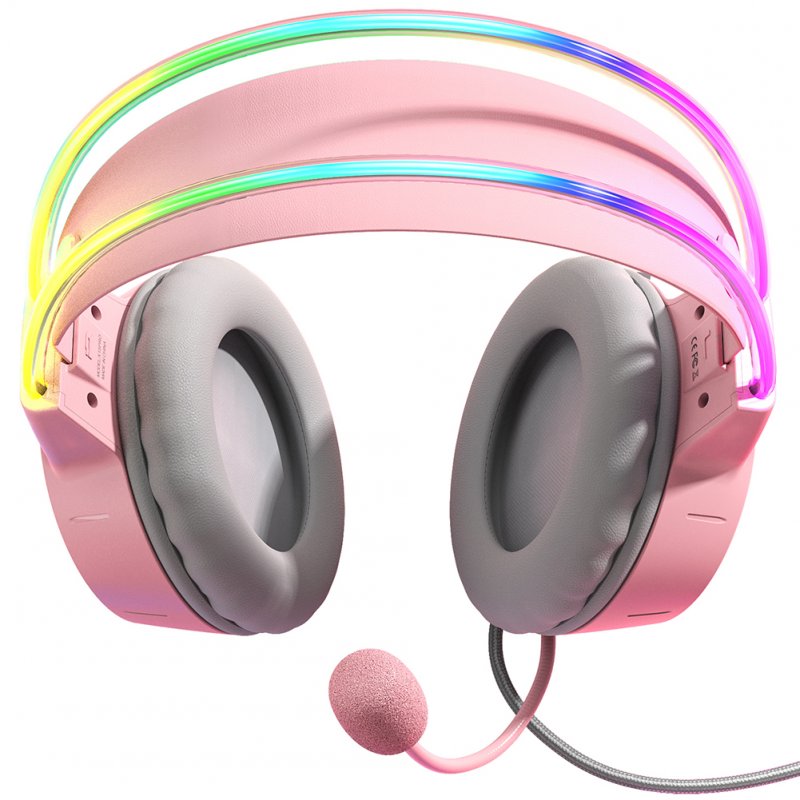 X15pro Head-mounted Computer Headset Dynamic RGB Wired Earphones with HD Noise Reduction Mic Chicken-eating Game 