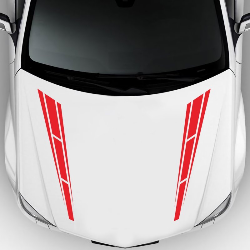 6PCS Long Stripe Graphics Car Racing Side Body Hood Mirror Vinyl Decal Sticker 