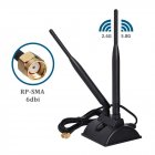 6dBi WiFi Antenna with RP SMA Male Connector 2 4GHz 5GHz Dual Band Wireless Antenna with Magnetic Base for PCI E WiFi Network Card WiFi Wireless Router Mobile H