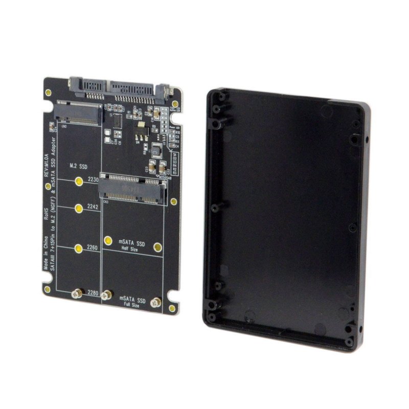 Solid State Drive SSD M.2 B-key and MSATA 2-in-1 to SATA 3.0 Riser Card 