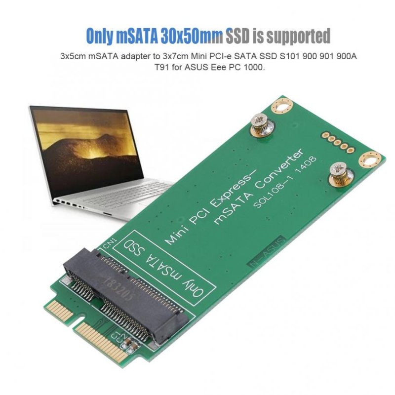 MSATA SSD to SATA Mini pcie-ssd Elevator Card Adapter Converter for Laptop ASUS 