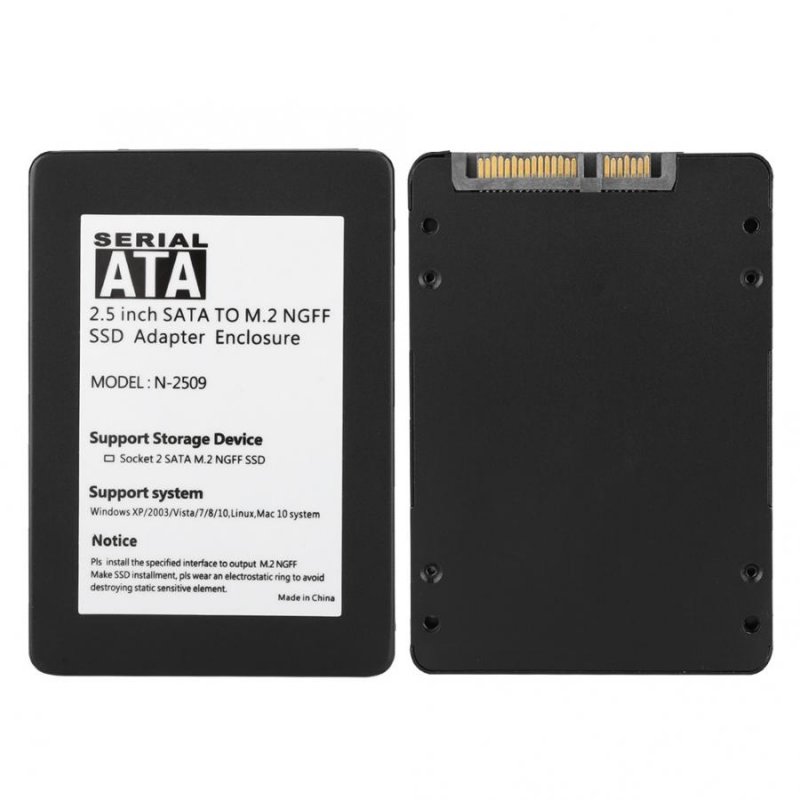 Aluminum Alloy M2 NGFF to SATA Hard Disk Box SDD Desktop Computer Host 7MM 