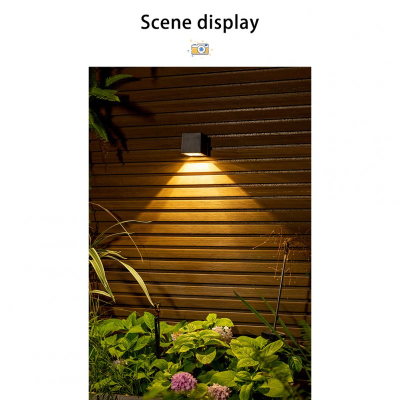 Square Led Solar Wall Lights 2 Modes 2800-3000k 24-26lm IP65 Waterproof Outdoor Automatic Night Lamp 