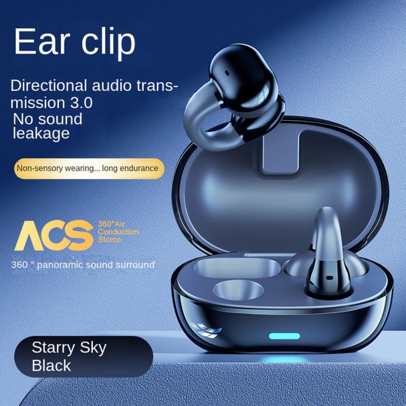 Bone Conduction Bluetooth 5.3 Headphones Wireless Ear Clip Sports Earphones with Noise Reduction Mic 