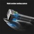 6led Flashlight Usb Rechargeable High Brightness Power Display Powerful Emergency Light Torch Black