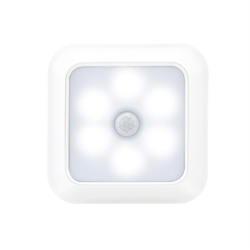 6leds Wireless Motion Sensor Night Light 120 Degree Angle Battery Powered Cabinet Closet Stair Lamp