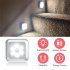 6leds Wireless Motion Sensor Night Light 120 Degree Angle Battery Powered Cabinet Closet Stair Lamp silver white light