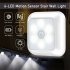 6leds Wireless Motion Sensor Night Light 120 Degree Angle Battery Powered Cabinet Closet Stair Lamp silver white light