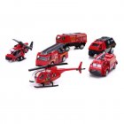 6pcs Alloy Cars Set Simulation Diecast Car Model Ornaments For Boys Girls Birthday Christmas Gifts VB8702 Firefighting