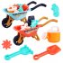6pcs Boys Digging Sand Playing With Water Children Beach Toy Trolley Toy 733A 338 beach cart orange