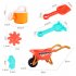 6pcs Boys Digging Sand Playing With Water Children Beach Toy Trolley Toy 733A 338 beach cart orange