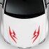 6pcs Car Stripe Decals Side Body Long Stripe Vinyl Flame Decals Decoration Stickers white