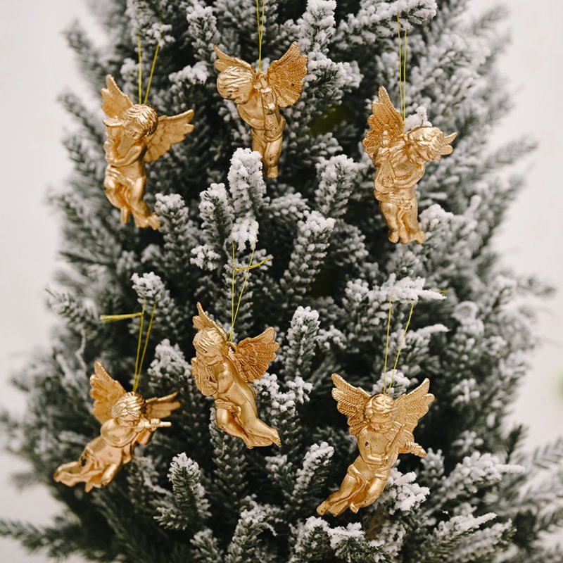 6pcs Christmas Angel Pendant Creative Little Angel Christmas Tree Doll Decor