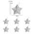 6pcs Diy Gillter Stars Christmas Pendant Xmas Tree Ornament with Hanging Thread for Christmas Party Decoration Colorful
