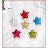 6pcs Diy Gillter Stars Christmas Pendant Xmas Tree Ornament with Hanging Thread for Christmas Party Decoration Colorful
