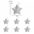 6pcs Diy Gillter Stars Christmas Pendant Xmas Tree Ornament with Hanging Thread for Christmas Party Decoration Gold