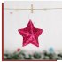 6pcs Diy Gillter Stars Christmas Pendant Xmas Tree Ornament with Hanging Thread for Christmas Party Decoration Gold