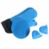 6pcs Kitchen Silicone Oven Mittens Set Heat Resistant Anti scalding Mini Oven Gloves With Hot Pads Pot Holders all Black