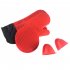 6pcs Kitchen Silicone Oven Mittens Set Heat Resistant Anti scalding Mini Oven Gloves With Hot Pads Pot Holders all Black