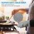 6pcs Kitchen Silicone Oven Mittens Set Heat Resistant Anti scalding Mini Oven Gloves With Hot Pads Pot Holders all Black