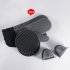6pcs Kitchen Silicone Oven Mittens Set Heat Resistant Anti scalding Mini Oven Gloves With Hot Pads Pot Holders all Black