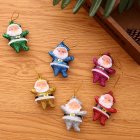 6pcs Plastic Christmas  Decorations Santa Claus Ornaments Pendant Accessories Six pendants for the elderly [6 pcs/1 pack]