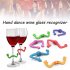6pcs Silicone Wine Glass Identifier  Hand Dancing Shaped Cup Recognizer For Bar Party 6 colors random