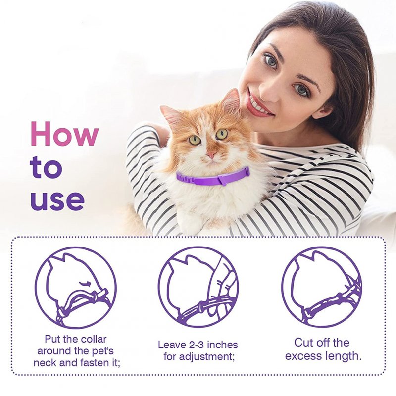 Portable Pet Calming Collars Long Lasting Stress Anxiety Relief Pet Neck Accessories For Cats Dogs 3pcs/pack, dogs