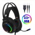7 1 Head mounted Headphones Surround Sound Usb 3 5 Mm with Cable and Optical Rgb for Tablet   Pc  xbox   Ps4 3 5MM USB interface