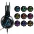 7 1 Surround Sound Gaming Headset With Microphone LED Colorful Game Headphones Bass Stereo for Xbox  black