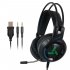 7 1 Surround Sound Gaming Headset With Microphone LED Colorful Game Headphones Bass Stereo for Xbox  black