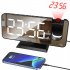 7 4 Inch Led Digital Projector Snooze Clock Acrylic Mirror Double Alarm Clocks Projection Wakeup Clock black body white letter