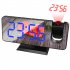 7 4 Inch Led Digital Projector Snooze Clock Acrylic Mirror Double Alarm Clocks Projection Wakeup Clock black body white letter