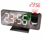 7.4 Inch Led Digital Projector Snooze Clock Acrylic Mirror Double Alarm Clocks Projection Wakeup Clock black body white letter