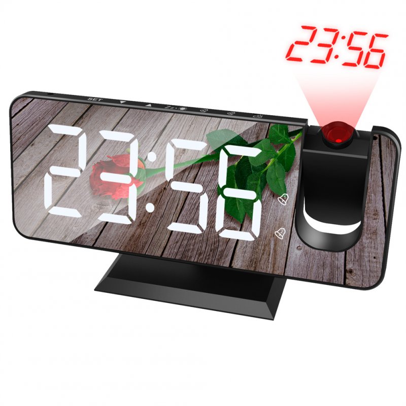 7.4 Inch Led Digital Projector Snooze Clock Acrylic Mirror Double Alarm Clock