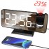 7 4 Inch Led Digital Projector Snooze Clock Acrylic Mirror Double Alarm Clocks Projection Wakeup Clock white body white letter