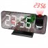 7 4 Inch Led Digital Projector Snooze Clock Acrylic Mirror Double Alarm Clocks Projection Wakeup Clock bold body blue letter
