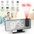7 4 Inch Led Digital Projector Snooze Clock Acrylic Mirror Double Alarm Clocks Projection Wakeup Clock bold body blue letter