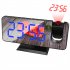 7 4 Inch Led Digital Projector Snooze Clock Acrylic Mirror Double Alarm Clocks Projection Wakeup Clock white body white letter