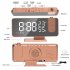 7 5 Inch Projection  Alarm  Clock Fm Radio Timer With Projection Snooze Clock Led Digital Clock Double Alarm Clock Led Digital Projector Rose gold